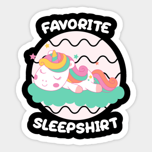 Cute Little Unicorn Sleeping Nap Favorite Sleep time Pajama Sticker